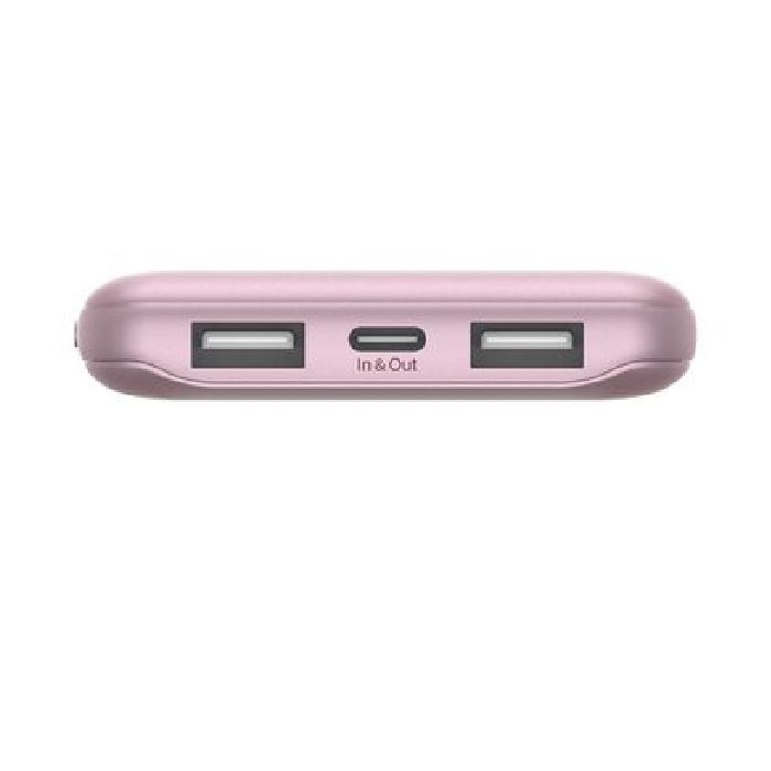 Belkin BoostCharge CCC-Certified 10k mAh Power Bank (Triple-Port) + USB-C to USB-A Cable - Pink (BPB011btPK), 2x USB-A, 1x USB-C, 2 Years Warranty - Image 2