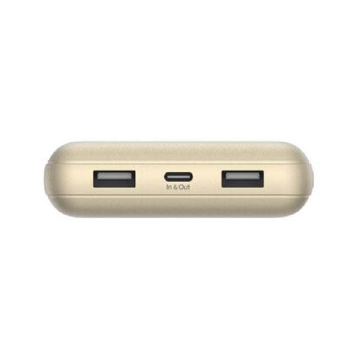 Belkin BoostCharge CCC-Certified 20k mAh Power Bank (Triple-Port) + USB-C  to USB-A Cable - Gold (BPB012btGD), 2x USB-A, 1x USB-C, 2 Years Warranty - Image 2