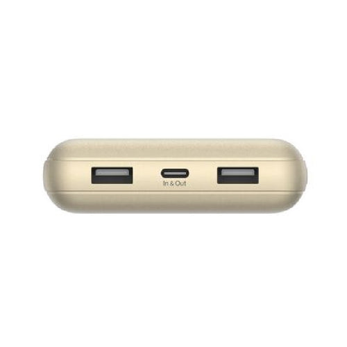 Belkin BoostCharge CCC-Certified 20k mAh Power Bank (Triple-Port) + USB-C  to USB-A Cable - Gold (BPB012btGD), 2x USB-A, 1x USB-C, 2 Years Warranty - Image 2