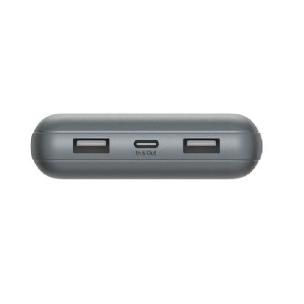 Belkin BoostCharge 20k mAh Power Bank (Triple-Port) + USB-C to USB-A Cable - Space Grey (BPB012btGY), 2xUSB-A (12W), 1xUSB-C (15W), 2 Years Warranty