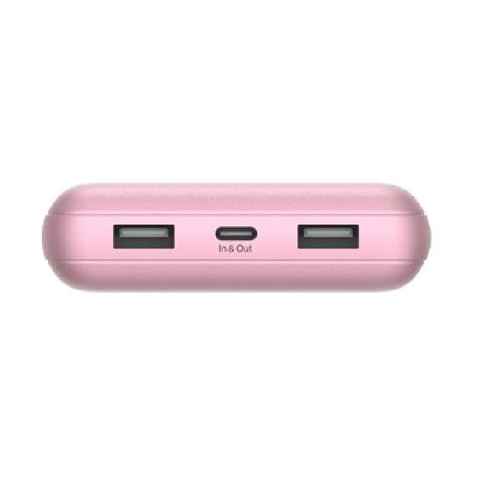 Belkin BoostCharge Power Bank 20K (Triple-Port) - Pink (BPB012btPK), 2xUSB-A, 1xUSB-C + USB-C to USB-A Cable, LED Light Indicater, 2 Years Warranty - Image 2