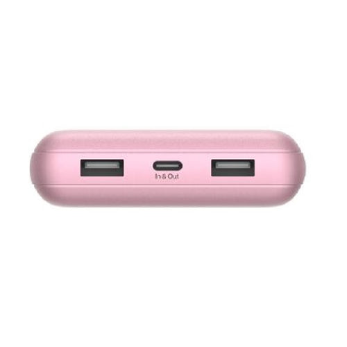 Belkin BoostCharge Power Bank 20K (Triple-Port) - Pink (BPB012btPK), 2xUSB-A, 1xUSB-C + USB-C to USB-A Cable, LED Light Indicater, 2 Years Warranty - Image 2