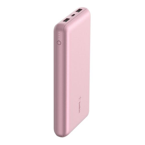 Belkin BoostCharge Power Bank 20K (Triple-Port) - Pink (BPB012btPK), 2xUSB-A, 1xUSB-C + USB-C to USB-A Cable, LED Light Indicater, 2 Years Warranty - Image 1