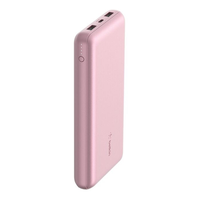 Belkin BoostCharge Power Bank 20K (Triple-Port) - Pink (BPB012btPK), 2xUSB-A, 1xUSB-C + USB-C to USB-A Cable, LED Light Indicater, 2 Years Warranty - Image 1