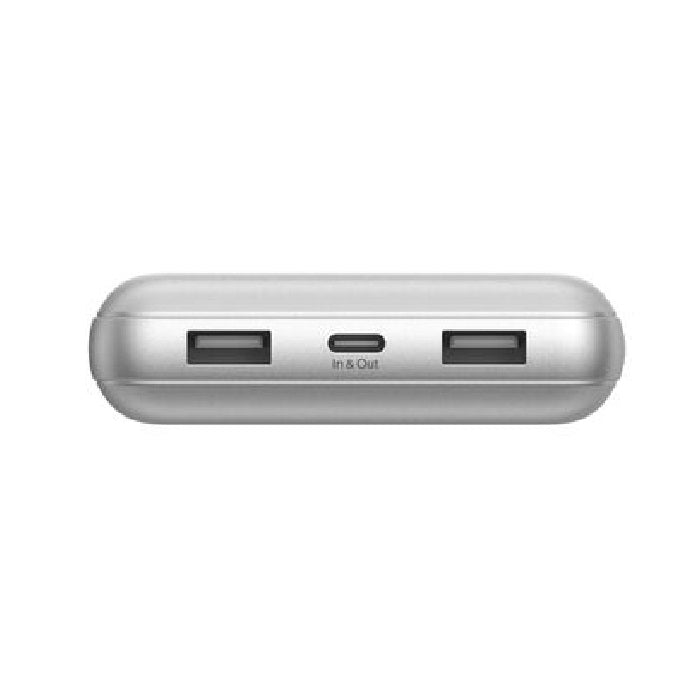 Belkin BoostCharge CCC-Certified 20k mAh Power Bank (Triple-Port) + USB-C  to USB-A Cable - Silver (BPB012btSL), 2x USB-A, 1x USB-C, 2 Years Warranty - Image 2
