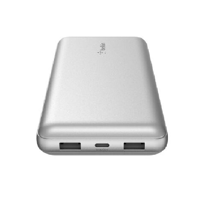 Belkin BoostCharge CCC-Certified 20k mAh Power Bank (Triple-Port) + USB-C  to USB-A Cable - Silver (BPB012btSL), 2x USB-A, 1x USB-C, 2 Years Warranty - Image 3