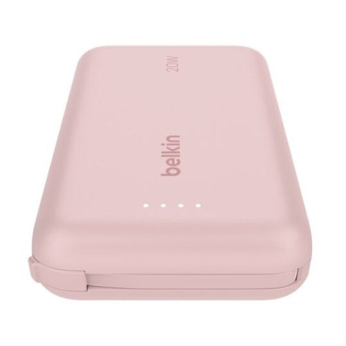 Belkin BoostCharge 10K Power Bank with Integrated USB-C Cable (5.7 cm)  - Pink(BPB021fqPK), 2xUSB-C(20W), $2500 CEW, 2 Years Warranty - Image 3