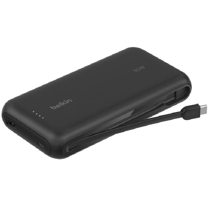 Belkin BoostCharge 20K mAh Power Bank With Integrated USB-C Cable - Black (BPB024FQBK), 30W PD, 2xUSB-C, 1x USB-A, CEW $2,500, 2 Years Warranty - Image 1
