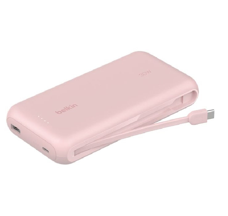 Belkin BoostCharge 20K mAh Power Bank With Integrated USB-C Cable - Pink (BPB024fqPK), 30W, 2xUSB-C, 1x USB-A, CEW $2,500, 2 Years Warranty - Image 5