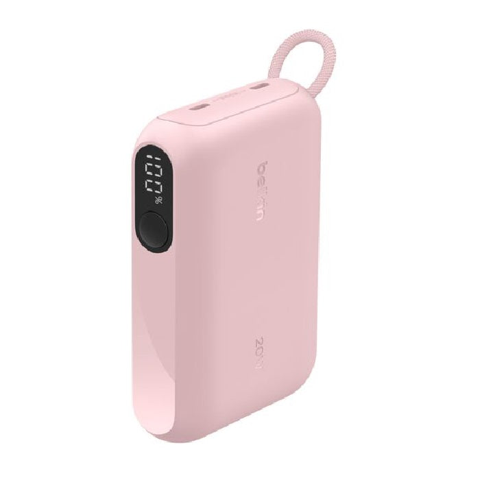 Belkin BoostCharge 10K mAh Power Bank with Display + USB-C to USB-C Cable 60W (15CM) - Pink (BPB027fqPK), 20W, 2x USB-C Ports, 2 Years Warranty - Image 3