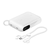 Belkin BoostCharge 10K mAH Power Bank with Display + USB-C to USB-C Cable 60W (15CM) - White (BPB027FQWH), 20W, 2x USB-C Ports, 2 Years Warranty - Image 1