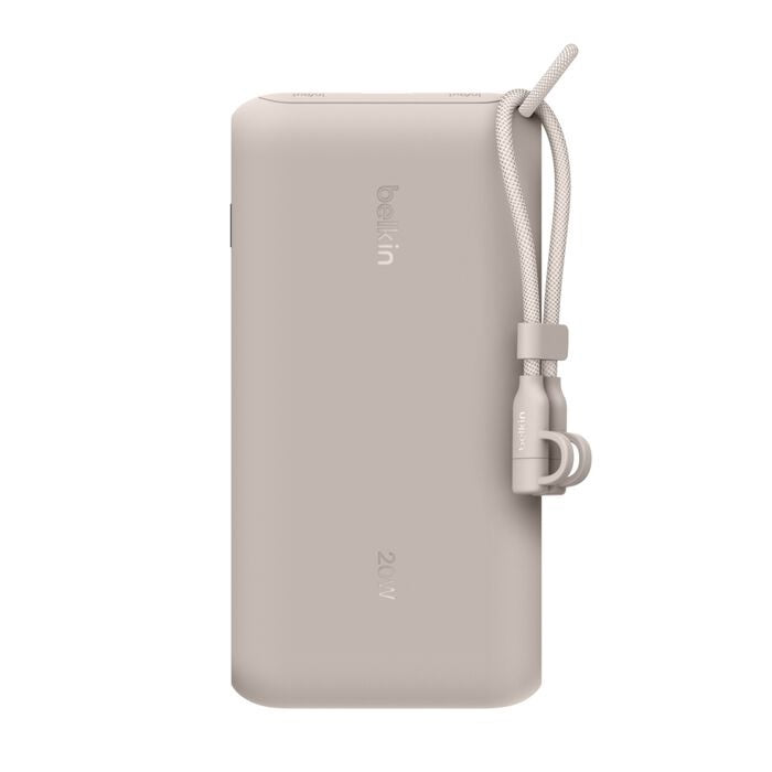 Belkin BoostCharge 20K mAh Power Bank with Display + USB-C to USB-C Cable 60W (15CM) - Sand (BPB028fqSD), 20W, 2x USB-C, 1x USB-A, 2 Years Warranty - Image 3