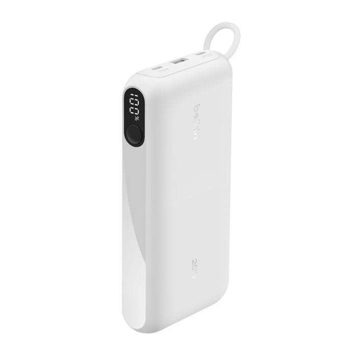 Belkin BoostCharge 20K mAH Power Bank with Display + USB-C to USB-C Cable 60W (15CM) - White (BPB028fqWH), 20W, 2x USB-C, 1x USB-A, 2 Years Warranty - Image 2