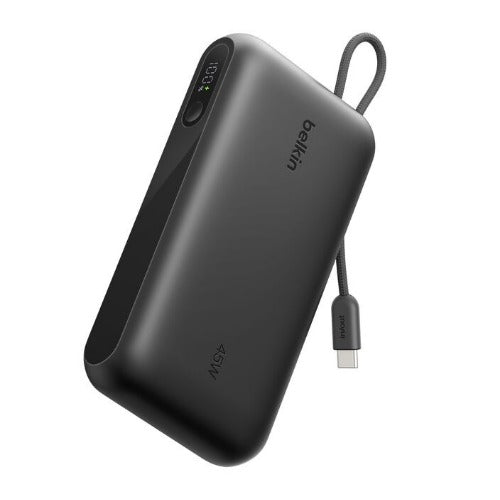 Belkin UltraCharge 20K mAh Power Bank & Display w/ Integrated USB-C Cable(20cm)-Black(BPB030fqBK),2xUSB-C(45W),1xUSB-A(18W),$2500 CEW,2 Years Warranty - Image 5