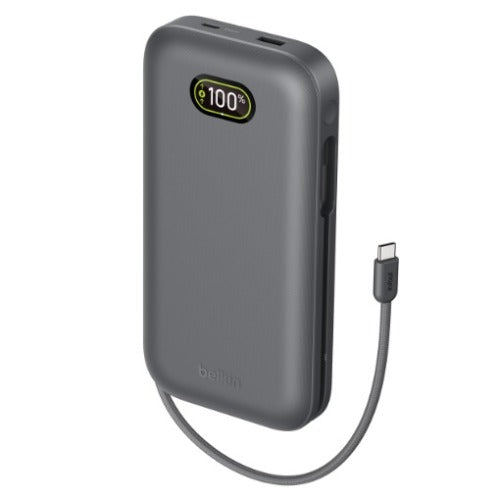 Belkin UltraCharge Pro Laptop Power Bank 27K with140W Integrated USB-C Cable(30cm) - Charcoal(BPB040fqCH),2xUSB-C,1xUSB-A,$2,500 CEW, 2 Years Warranty - Image 2