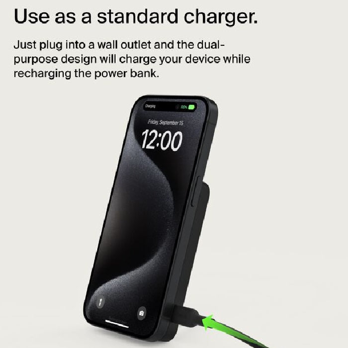 Belkin BoostCharge Pro 5k mAh Magnetic Power Bank With Qi2 + USB-C Cable (1M) - Black (BPD006btBK),15W,1xUSB-C, Overcharge Protection,2 Years Warranty - Image 4