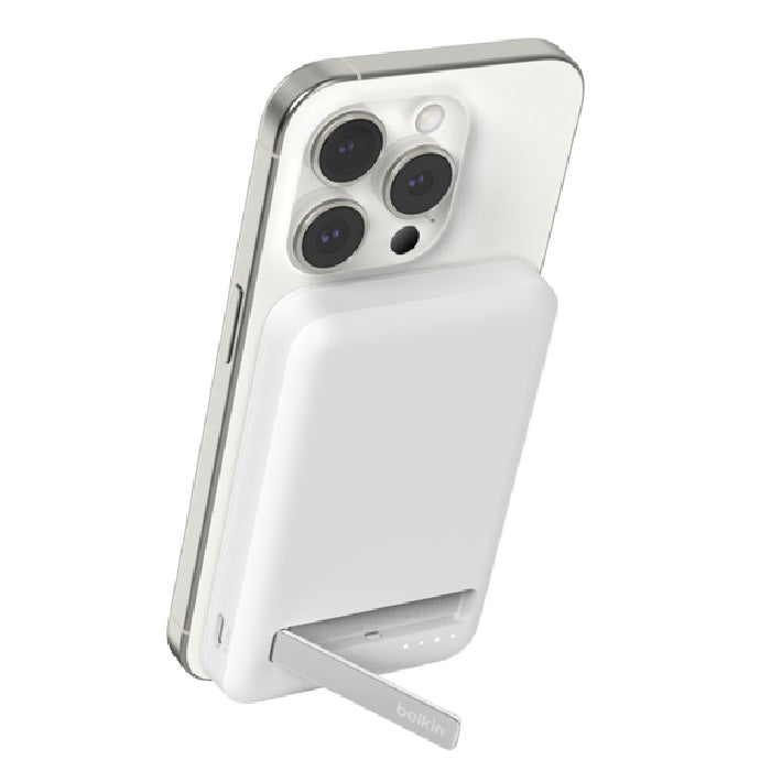 Belkin BoostCharge Pro 5k mAh Magnetic Power Bank With Qi2 + USB-C Cable (1M) - White (BPD006BTWH),15W,1xUSB-C, Overcharge Protection,2 Years Warranty - Image 1