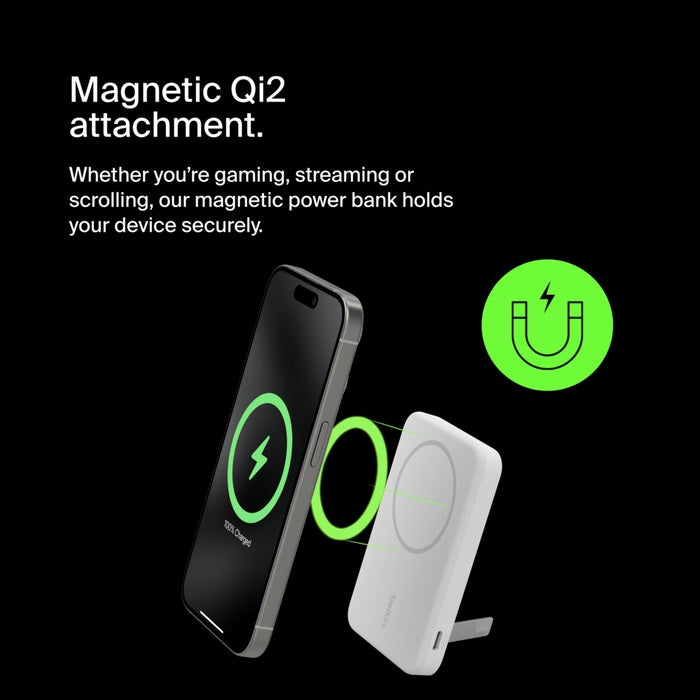 Belkin BoostCharge Pro 10k mAh Magnetic Power Bank With Qi2 + USB-C Cable (1M) - Black (BPD008BTBK),15W,2xUSB-C,Overcharge Protection,2 Years Warranty - Image 4