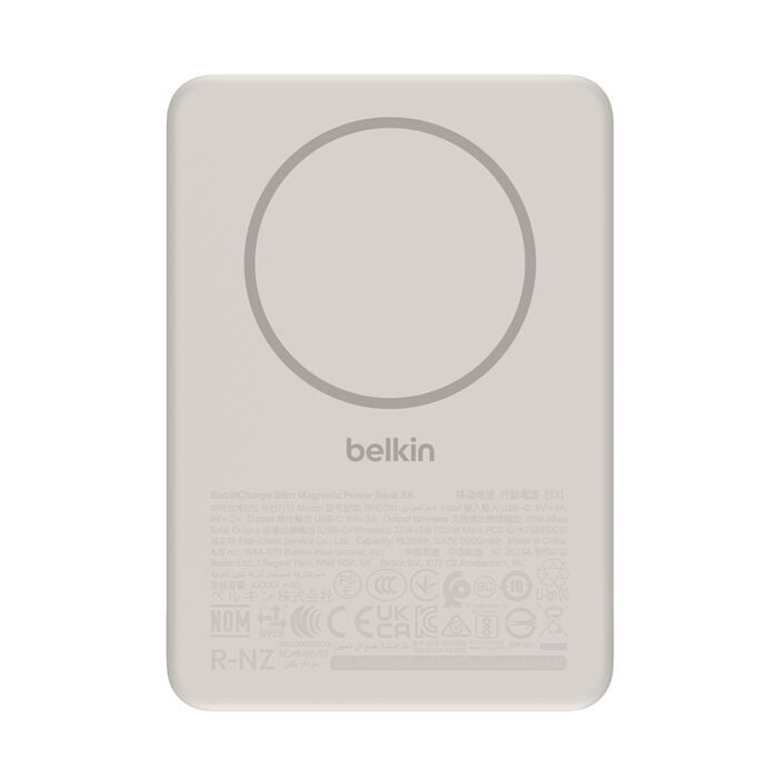 Belkin BoostCharge Slim Magnetic Power Bank 5K - Sand(BPD010fqSA),1x USB-C(15W),Qi2 (7.5W),USB-C Cable(0.6M), $2,500 CEW, 2 Years Warranty - Image 2