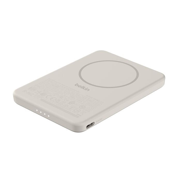 Belkin BoostCharge Slim Magnetic Power Bank 5K - Sand(BPD010fqSA),1x USB-C(15W),Qi2 (7.5W),USB-C Cable(0.6M), $2,500 CEW, 2 Years Warranty - Image 3