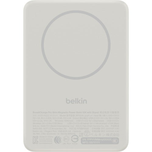 Belkin BoostCharge Slim Magnetic 10K Power Bank w/ Qi2(15W)+USB-C Cable(.6M)+Integrated Kickstand -Sand(BPD016fqSA),2xUSB-C,$2500 CEW,2 Years Warranty - Image 2