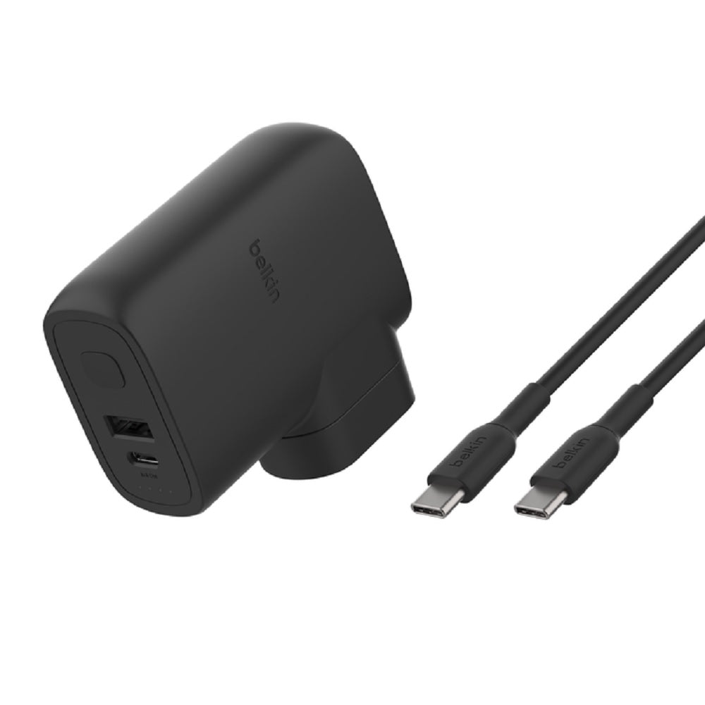 Belkin BoostCharge Hybrid PD 3.0 25W Dual Wall Charger + 5K mAh Power Bank + Travel Adapter Kit +USB-C Cable- Black(BPZ003bt1MBK-B6), 2 Years Warranty - Image 4