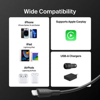Belkin BoostCharge Lightning to USB-A Cable (1M) - Black (CAA019FQ1MBK), 2.4A/15W, 480Mbps, 300K+ Bends, Apple iPhone, MFI-Certified, 2 Years Warranty - Image 4
