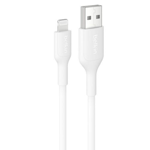 Belkin BoostCharge Lightning to USB-A Cable (1M) - White (CAA019fq1MWH), 2.4A/15W, 480Mbps, 300K+ Bends, Apple iPhone, iPad, 2 Years Warranty - Image 1