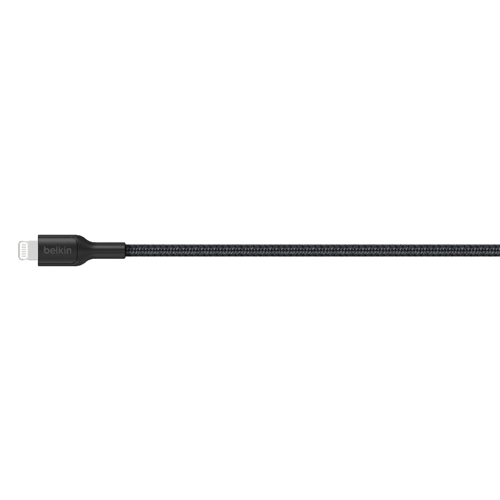 Belkin BoostCharge Pro Braided Lightning to USB-A Cable (1M) - Black (CAA020FQ1MBK), 2.4A/15W, 480Mbps, 350K Bends, MFI-Certified, 2 Years Warranty - Image 2
