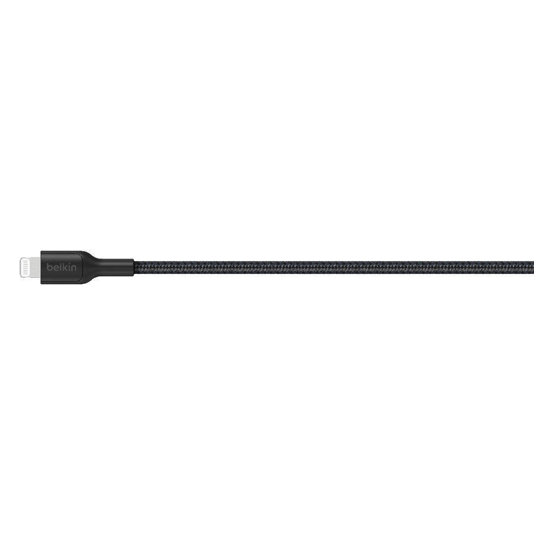 Belkin BoostCharge Pro Braided Lightning to USB-A Cable (1M) - Black (CAA020FQ1MBK), 2.4A/15W, 480Mbps, 350K Bends, MFI-Certified, 2 Years Warranty - Image 2