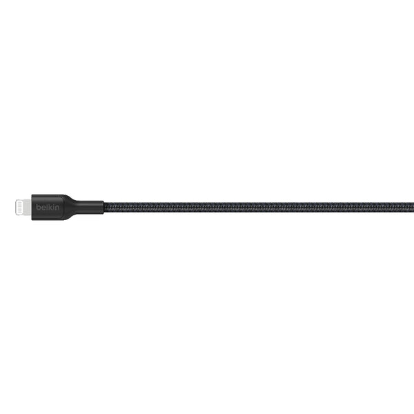 Belkin BoostCharge Pro Braided Lightning to USB-A Cable (1M) - Black (CAA020FQ1MBK), 2.4A/15W, 480Mbps, 350K Bends, MFI-Certified, 2 Years Warranty