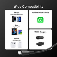 Belkin BoostCharge Pro Braided Lightning to USB-A Cable (2M) - Black (CAA020FQ2MBK), 2.4A/15W, 480Mbps, 350K Bends, MFI-Certified, 2 Years Warranty - Image 4