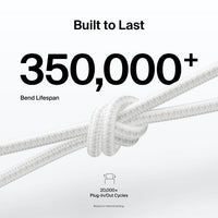 Belkin BoostCharge Pro Braided Lightning to USB-A Cable (2M) - White (CAA020FQ2MWH), 2.4A/15W, 480Mbps, 350K Bends, MFI-Certified, 2 Years Warranty - Image 3