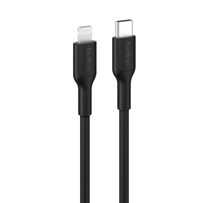 Belkin BoostCharge Lightning to USB-C Cable (1M) - Black (CAA021FQ1MBK), 3A/15W, 480Mbps, 300K+ Bends, Apple iPhone, iPad, 2 Years Warranty - Image 1
