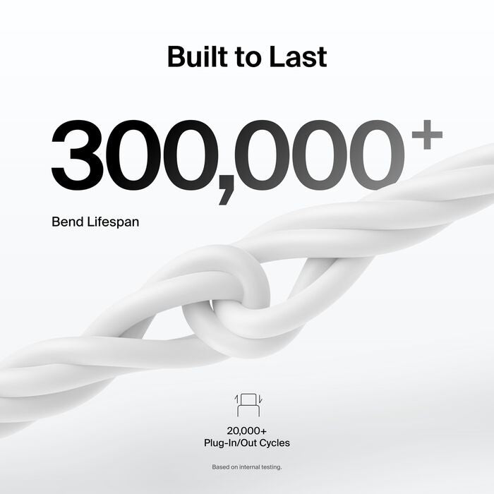Belkin BoostCharge Lightning to USB-C Cable (1M) - White (CAA021FQ1MWH), 3A/15W, 480Mbps, 300K+ Bends, Apple iPhone, MFI-Certified, 2 Years Warranty - Image 3
