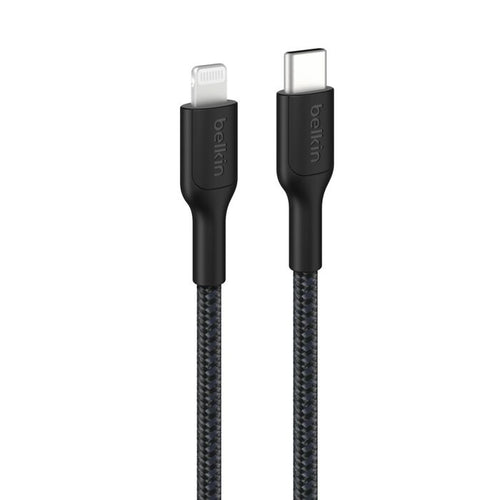 Belkin BoostCharge Pro Braided Lightning to USB-C Cable (1M) - Black (CAA022FQ1MBK),3A/15W, 480Mbps,350K+ Bends,Apple, MFI-Certified, 2 Years Warranty - Image 1