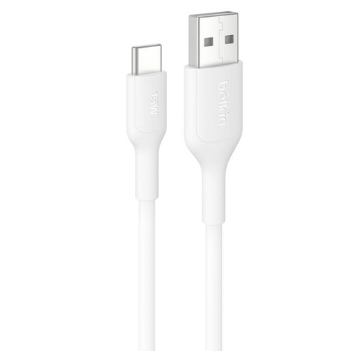 Belkin BoostCharge USB-C to USB-A Cable (2M) - White (CAB021fq2MWH), 3A/15W, 480Mbps, 300K+ Bends, Apple, Samsung, USB-IF Certified, 2 Years Warranty - Image 1