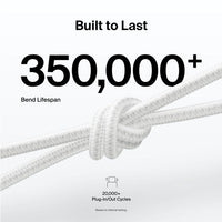 Belkin BoostCharge Pro Braided USB-C to USB-A Cable (1M) - White (CAB022fq1MWH), 3A/15W, 480Mbps, 350K+ Bends, Apple,USB-IF Certified,2 Years Warranty - Image 3