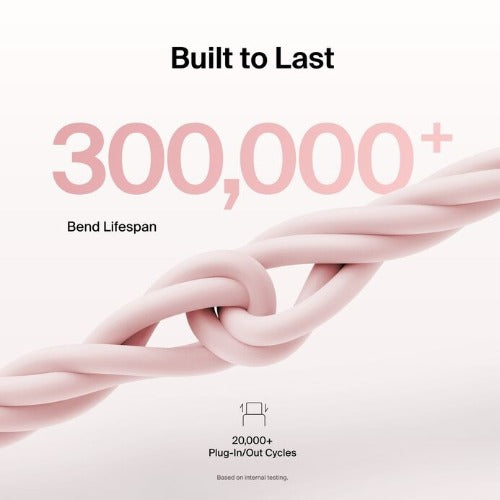 Belkin BoostCharge USB-C to USB-C Cable (1M) - Pink (CAB023fq1MPK), 3A/60W, 480Mbps, 300K+ Bends, Apple, Samsung, USB-IF Certified, 2 Years Warranty - Image 3