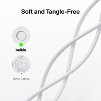 Belkin BoostCharge USB-C to USB-C Cable (2M) - White (CAB004bt1MBK), 3A/60W, 480Mbps, 30K+ Bends, Apple,USB-IF Certified, 2 Years Warranty - Image 4