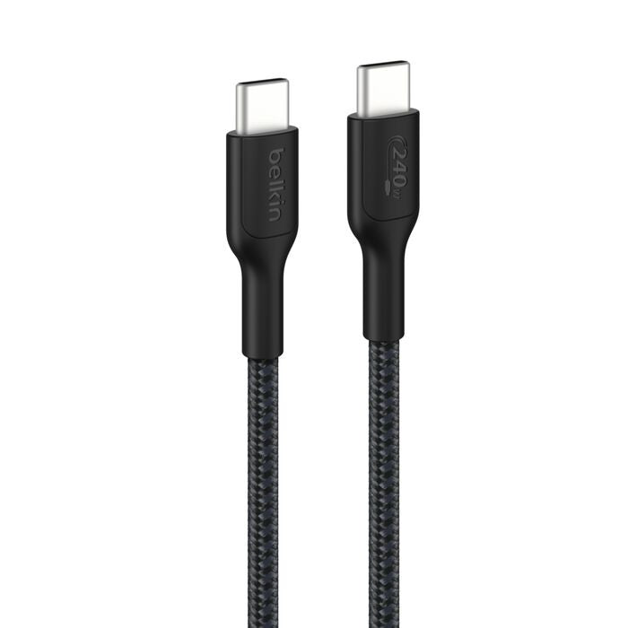 Belkin BoostCharge Pro Braided USB-C to USB-C Cable (1M) - Black (CAB025FQ1MBK), 5A/240W, 480Mbps, 350K+ Bend, USB-IF Certified, 2 Years Warranty - Image 5