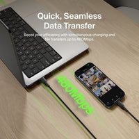 Belkin BoostCharge Pro Braided USB-C to USB-C Cable (3M) - Black (CAB025fq3MBK), 5A/240W, 480Mbps, 350K+ Bend, USB-IF Certified, 2 Years Warranty - Image 3