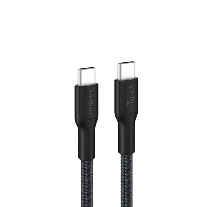 Belkin BoostCharge Pro Braided USB-C to USB-C Cable (3M) - Black (CAB025fq3MBK), 5A/240W, 480Mbps, 350K+ Bend, USB-IF Certified, 2 Years Warranty - Image 5