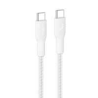 Belkin BoostCharge Pro Braided USB-C to USB-C Cable (3M) - White (CAB025fq3MWH), 5A/240W, 480Mbps, 350K+ Bend, USB-IF Certified, 2 Years Warranty - Image 1