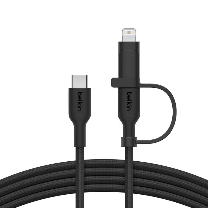 Belkin BoostCharge Pro 2-in-1 USB-C to USB-C/ Lightning (1.5M) - Black (CAC003fq1.5MBK), 60W, 480Mbps, 30K+ Bends, Intertek-Certified,2 Years Warranty - Image 4