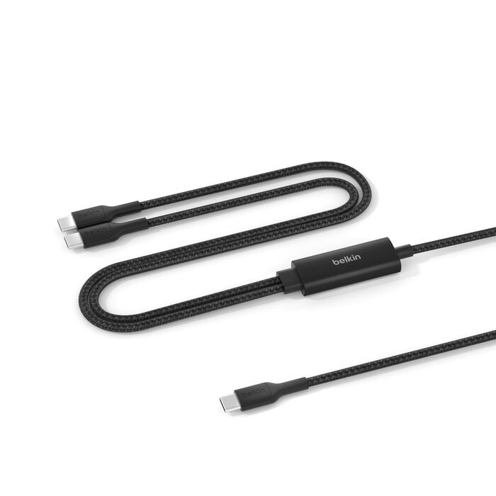 Belkin BoostCharge Pro Braided USB-C to Dual USB-C Cable (1.5M) - Black (CAC004fq1.5MBK), 140W, 480Mbps, 350K+ Bends, Apple, 2 Years Warranty - Image 1