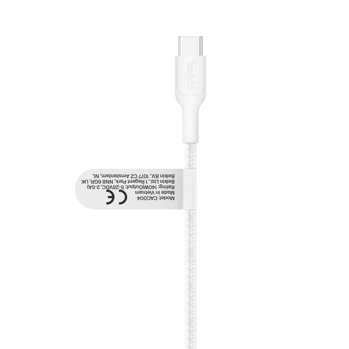 Belkin BoostCharge Pro Braided USB-C to Dual USB-C Cable (1.5M) - White (CAC004fq1.5MWH), 140W, 480Mbps, 350K+ Bends, Apple, 2 Years Warranty - Image 4