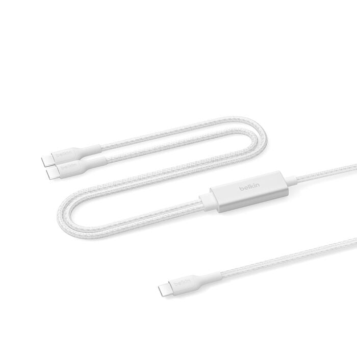 Belkin BoostCharge Pro Braided USB-C to Dual USB-C Cable (1.5M) - White (CAC004fq1.5MWH), 140W, 480Mbps, 350K+ Bends, Apple, 2 Years Warranty - Image 5
