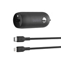 Belkin BoostCharge 30W USB-C PD Car Charger + Lightning to USB-C Cable (1M) - Black (CCA004bt1MBK-B5), USB-IF Certified, Apple iPhone, 2 YearsWarranty - Image 1