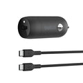 Belkin BoostCharge 30W USB-C Car Charger + USB-C to USB-C Cable - Black(CCA004bt1MBK-B6) , USB-IF Certified, Apple iPhone, CEW $2,500,2 Years Warranty - Image 1